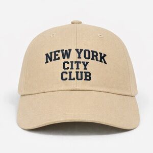 New York City Club Beige Velcro Strap Hat Streetwear Travel Dad Cap Unisex